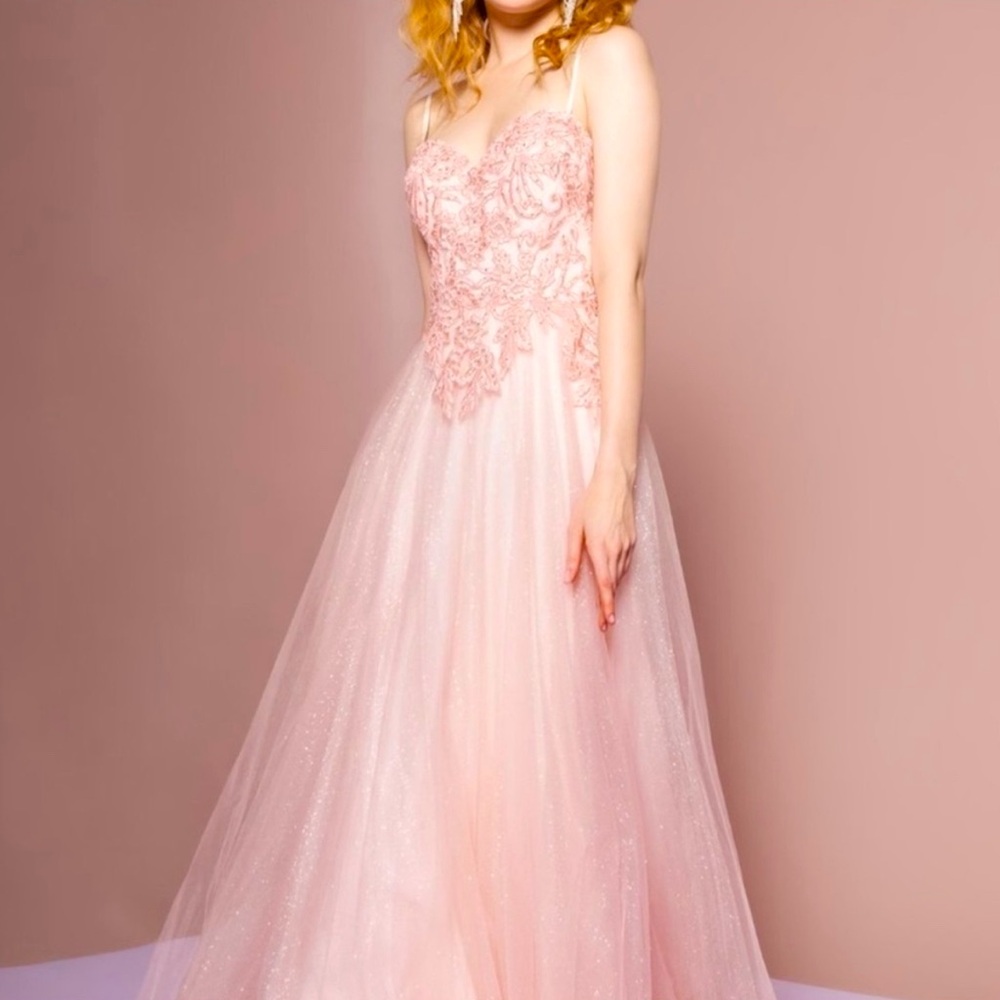 Blush Pink Embellished Formal Dress - Picture 3 of 11
